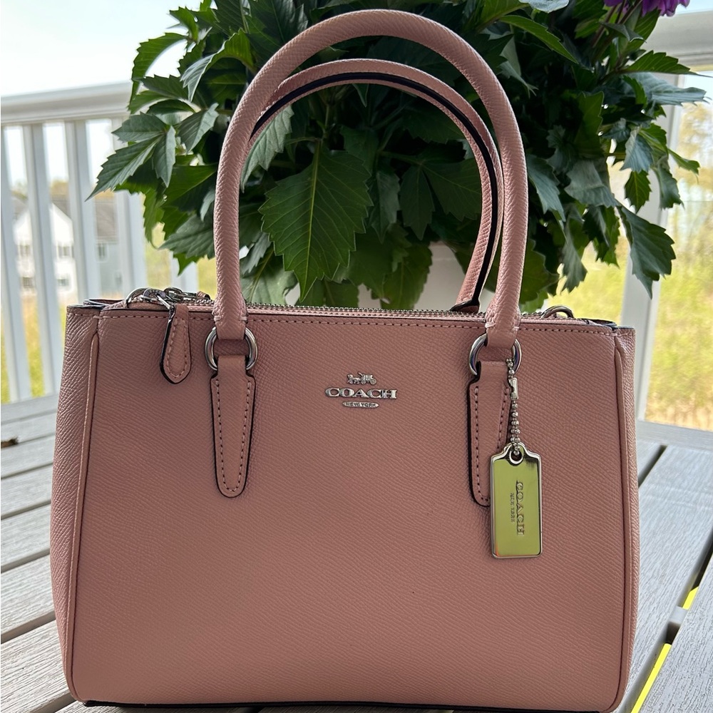 Coach Surrey Carryal Pebble Pink Leather Bag!